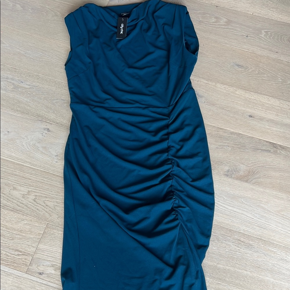 City Chic Emerald Ruched Dress